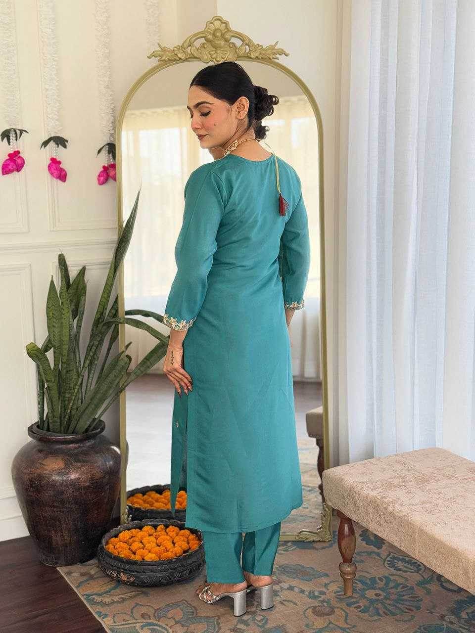 Viscose Casual Long Embroidered Kurti - MYLUXURY LANE ENTERPRISE